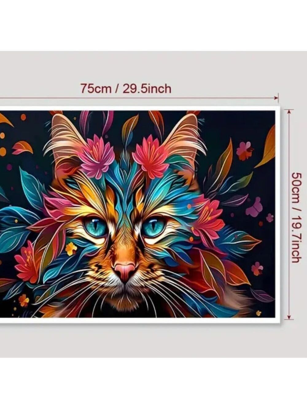 “Kaleidoscope Cat” Canvas Print Vibrant Wall Art - Picture 2 of 10